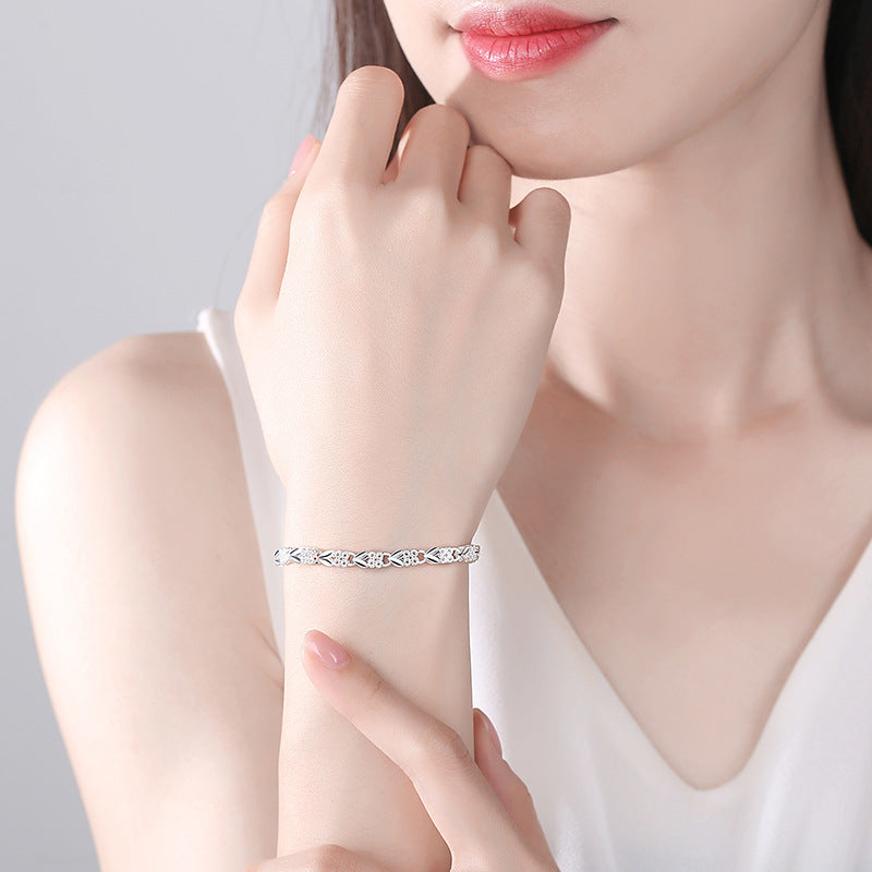 😀👉【Compre 1 y obtenga 1 gratis】💖🍀Love New Fashion Pulsera de plata 925 con un trébol de cuatro hojas para mujer