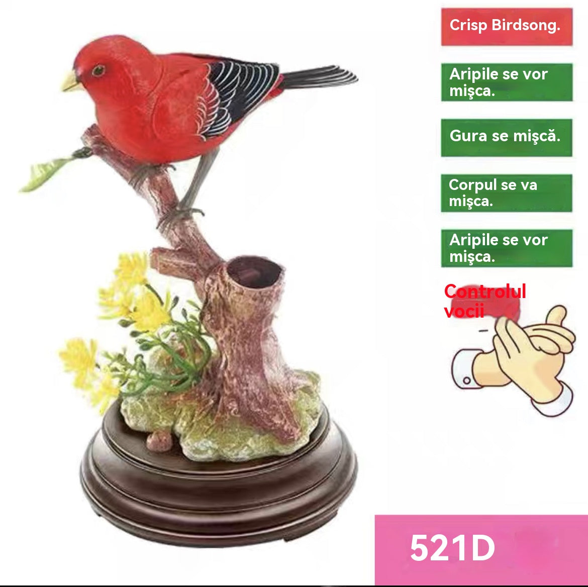 🦜🐦🐦Ustvarjalni, ljubki okraski v obliki ptic z glasovnim upravljanjem za dekoracijo namizja v sobi.