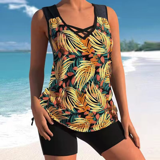 💕🩱【S-5XL】🩱Dvodelne kopalke z etničnim potiskom 🌊