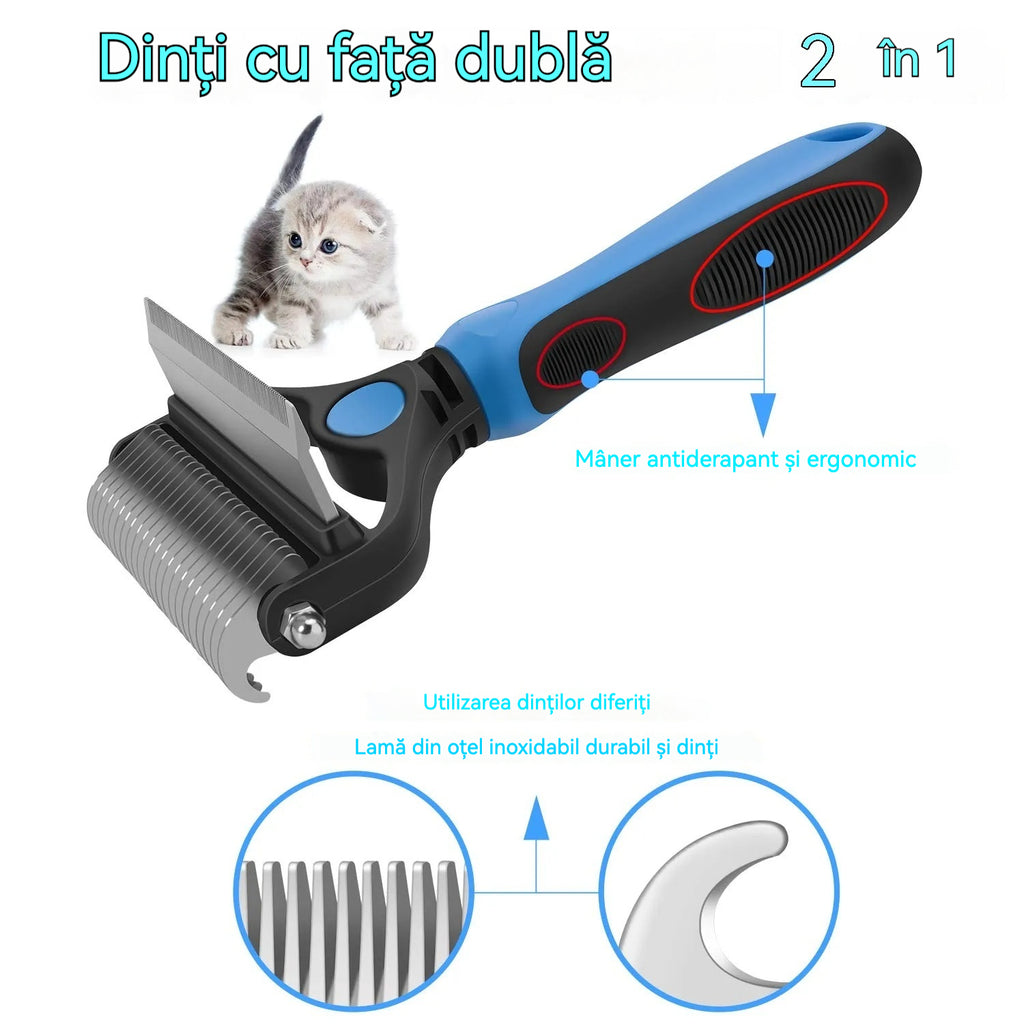 🐾 Perie Profesională pentru Îndepărtarea Părului Mort la Câini și Pisici: Delicată, Eficientă și o Casă Fără Păr! ✨💖
