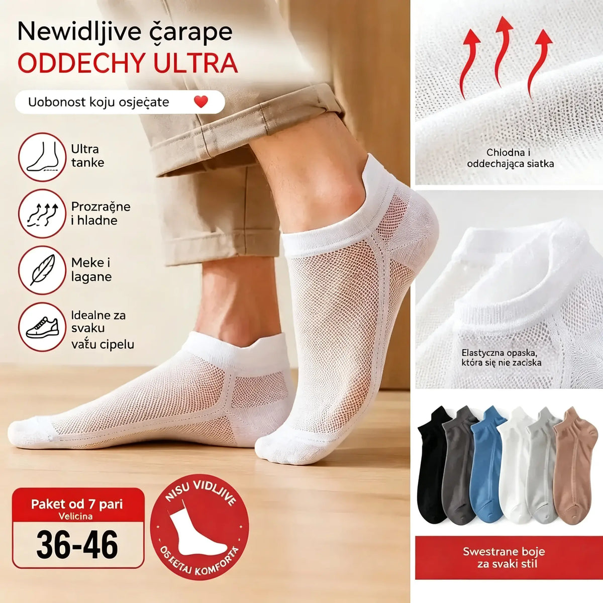 🔥【🔥10 pari čarapa za 25 eura】🧦Prozračne, antibakterijske i dezodorirajuće muške poslovne čarape【Veličine 36-46】