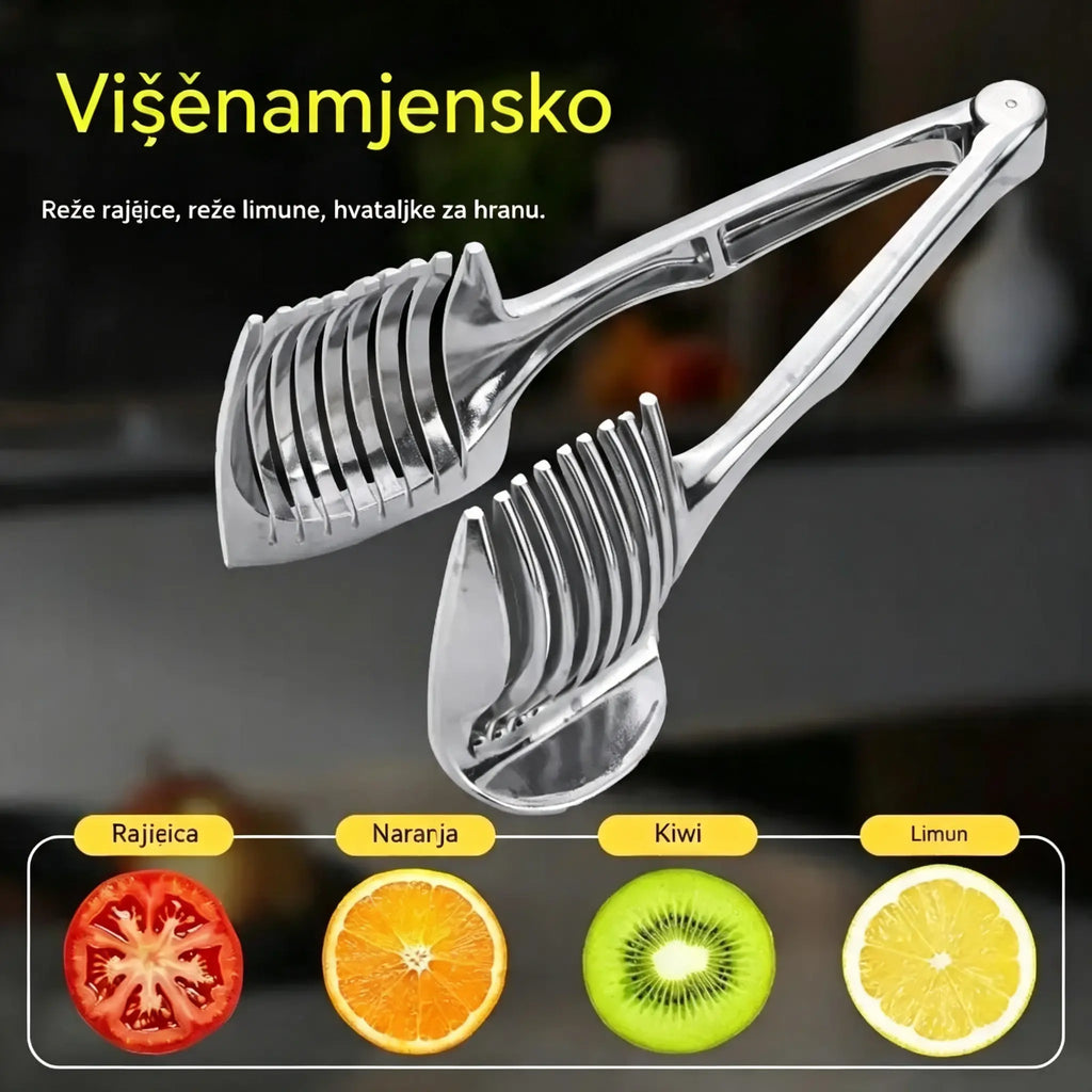 🍅 Ručni kuhinjski rezač od nehrđajućeg čelika | Vodič za ravnomjerno rezanje rajčica, limuna, luka i još mnogo toga