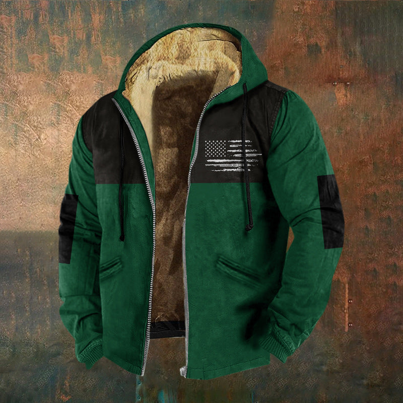 🔥Горещи продажби🔥🧥【S-5XL】Нова мъжка блуза с качулка и цип, ретро, с триизмерна дигитална печат