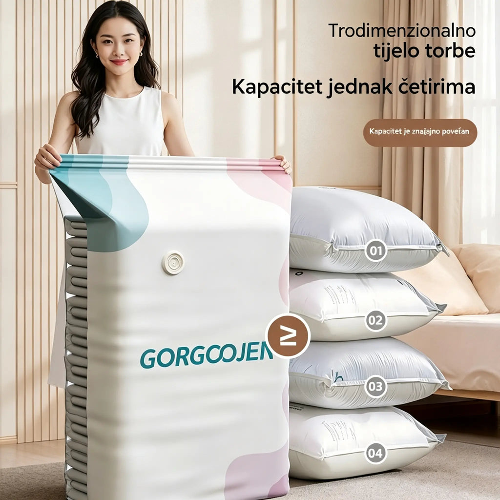 🧳 5 za samo 26 € 💨 Velike kompresibilne vakuumske vrećice za pohranu: Nije potrebna zračna pumpa, nepropusne su, idealne za uštedu prtljage i prostora u domu ✈️