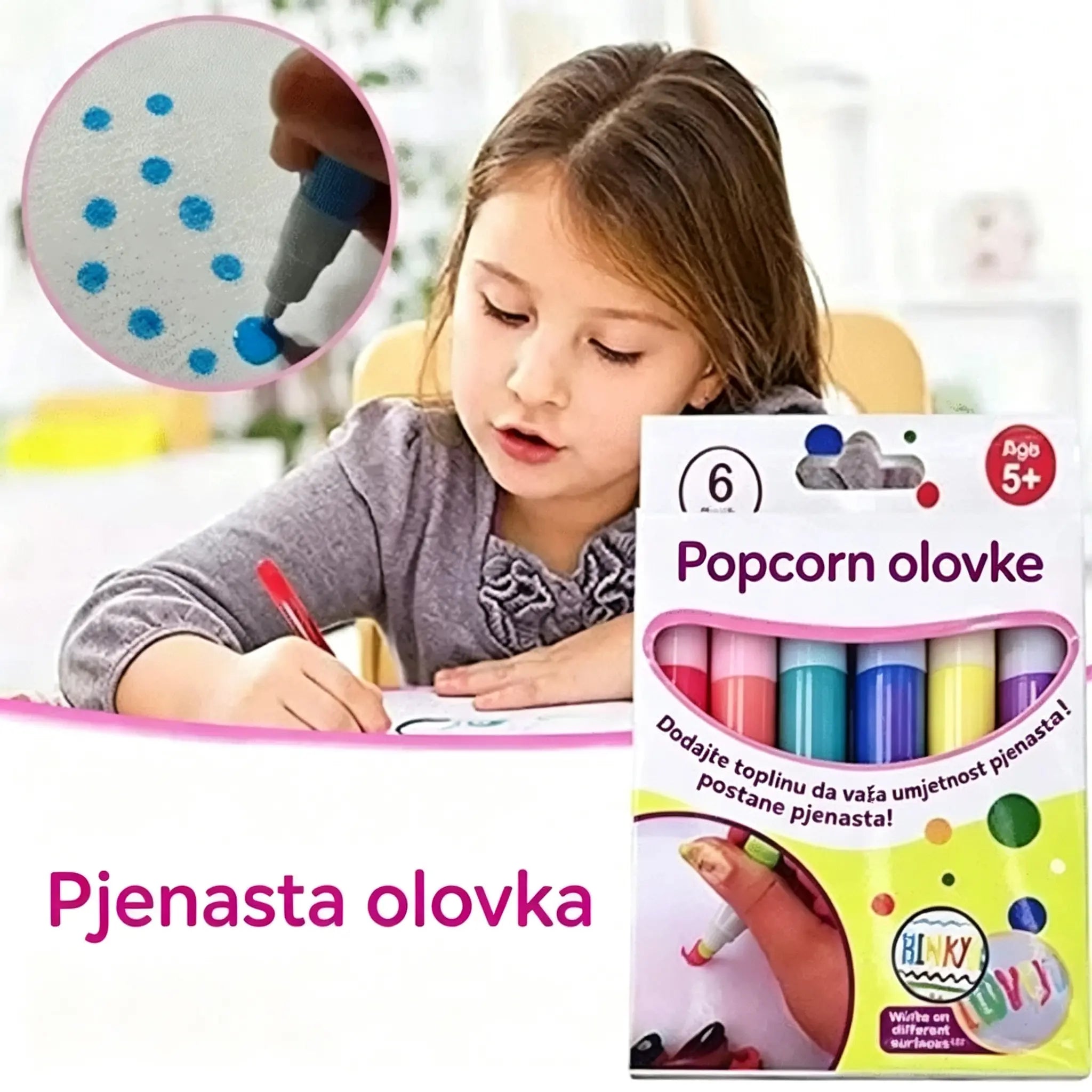 🎁【Kupite 1, dobijte 1 gratis】3D olovka za ispis za djecu: Crtanje mjehurića u stilu kokica (uradi sam)