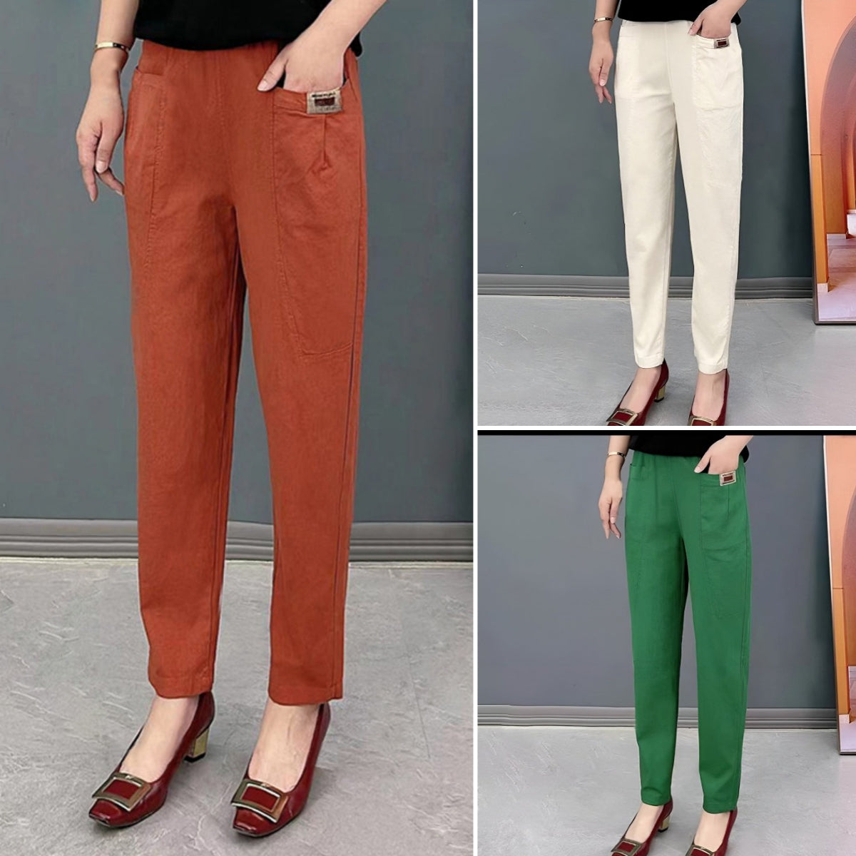 👖🔥Ograničena ponuda – šokantnih 50% popusta!🔥【M-6XL】Proljetno-ljetne ženske ležerne hlače velikih veličina, visokostručni pamuk, udobne i svestrane