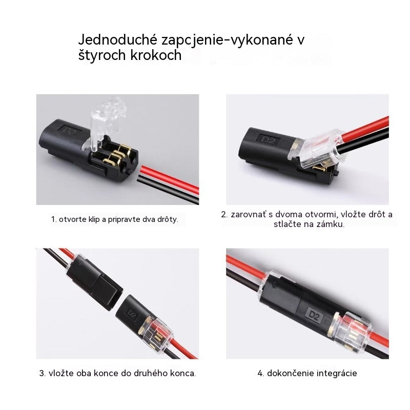 🥳 80% zľava! ⏰ 【1000 kusov skladom】Konektor kábla bez odizolovania, s uzamykateľnou prackou, bezpečným uzáverom a protišmykovou úpravou ⚡️