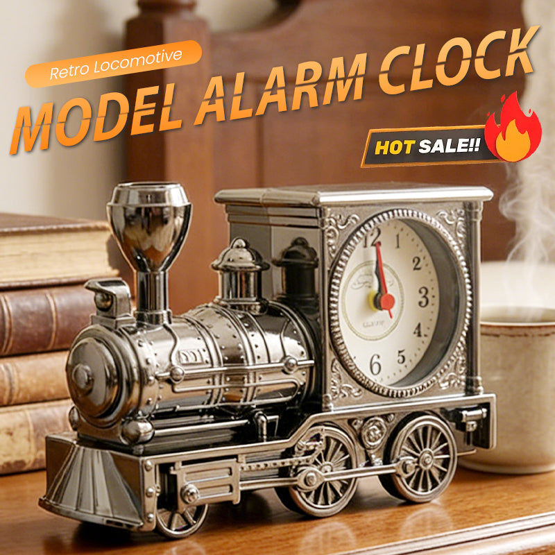 📢📢50% ZĽAVA!! ⏰Retro model parnej lokomotívy s budíkom