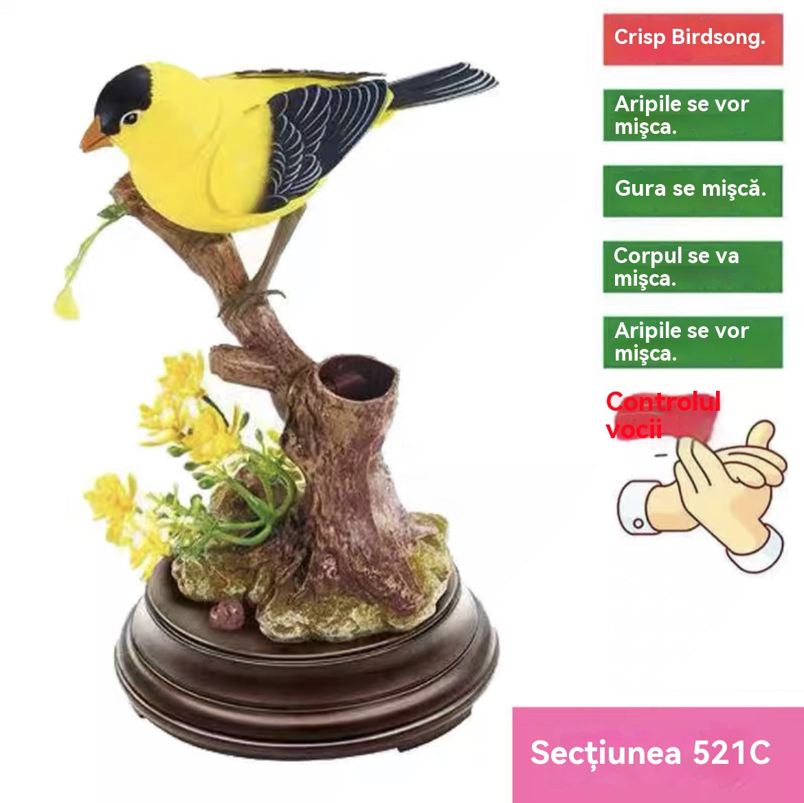 🦜🐦🐦Ustvarjalni, ljubki okraski v obliki ptic z glasovnim upravljanjem za dekoracijo namizja v sobi.