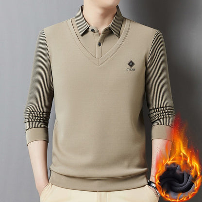 🔥【M-4XL】Moška vrhunska dvodelna topla majica iz kašmirja vse v enem