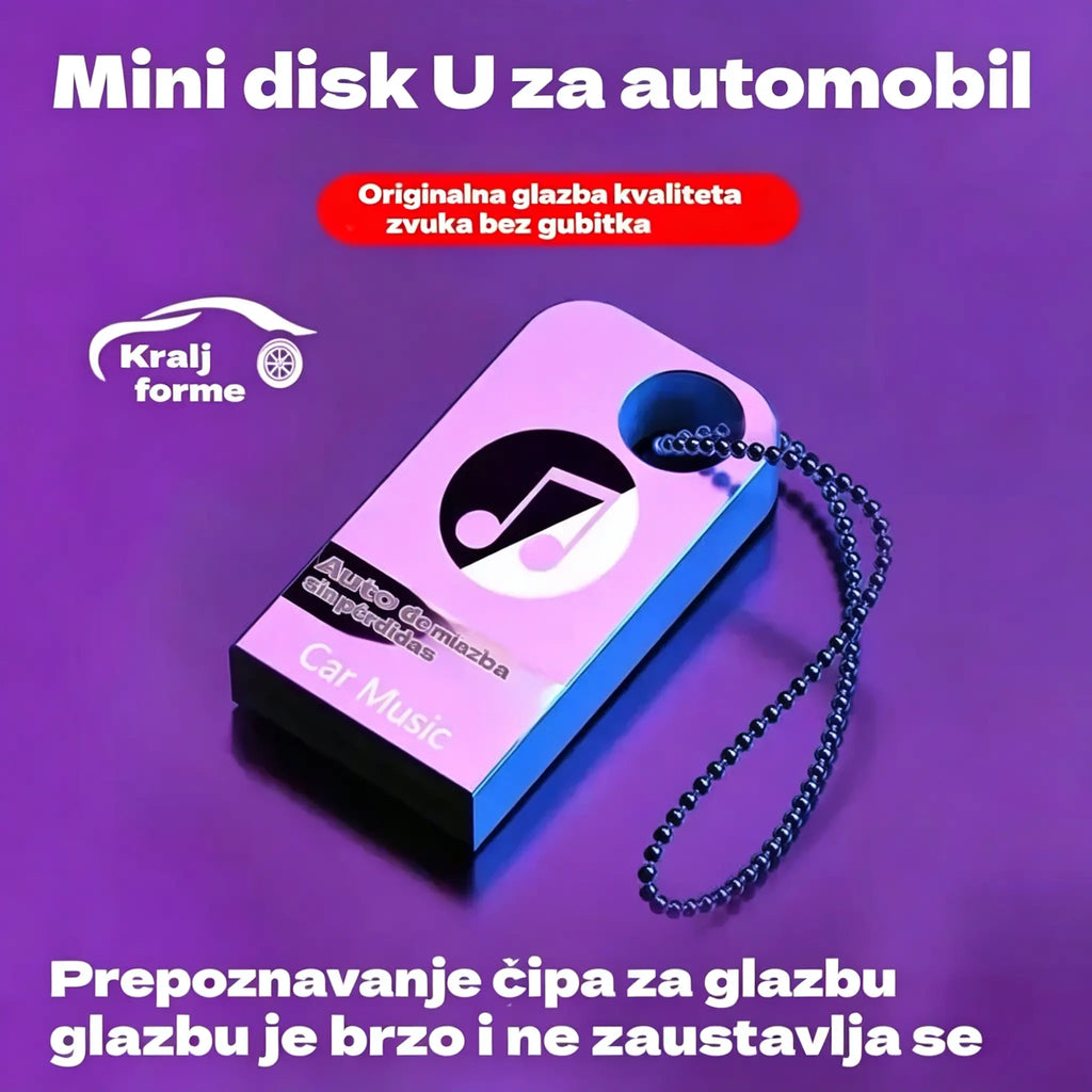 🚗🎵🎵【Glazbeni USB flash pogon】Sadrži 8000 pjesama, 600 glazbenih spotova i 6D zvučne efekte