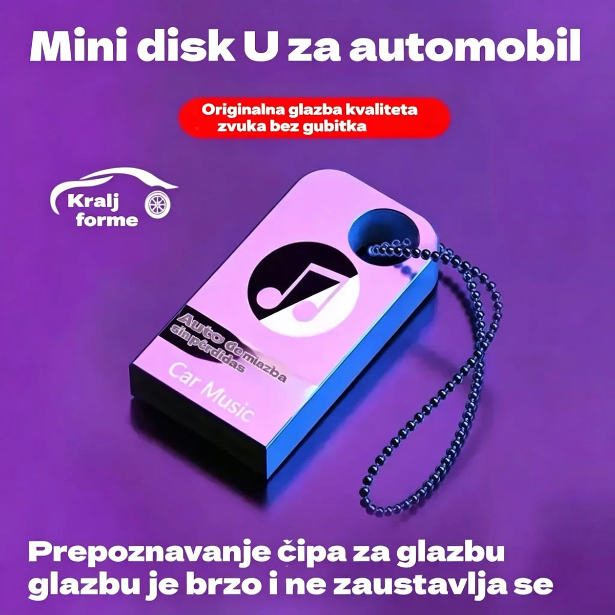 🚗🎵🎵【Glazbeni USB flash pogon】Sadrži 8000 pjesama, 600 glazbenih spotova i 6D zvučne efekte