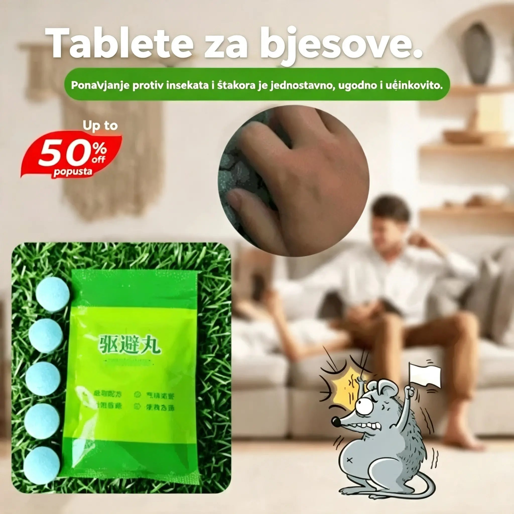 🐭🐁【50/100 kapsula】Tablete za snažno odbijanje štakora, čarobni uređaj za odbijanje štakora