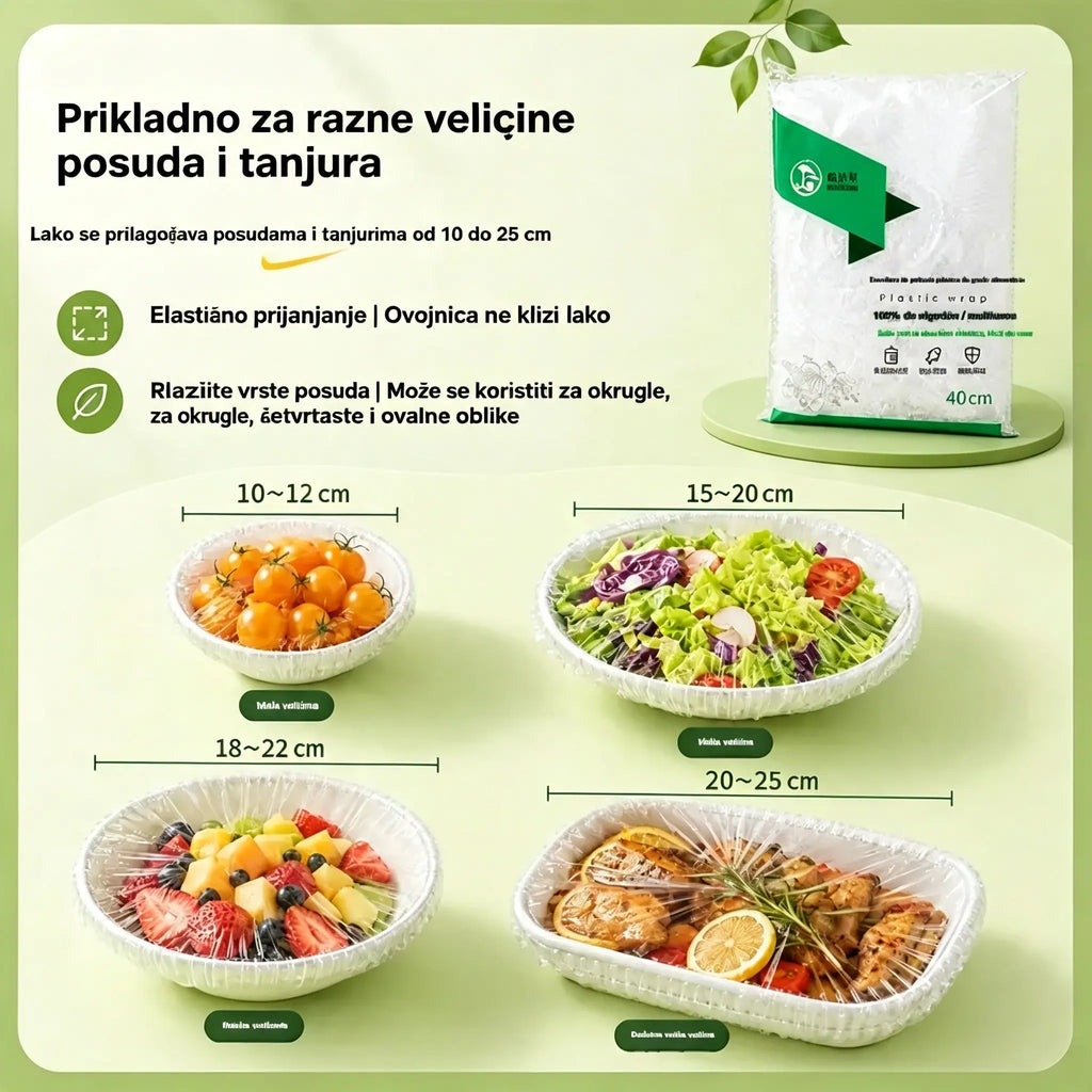 ⏳50% popusta🔥【300 komada】27 €🎉Što više kupujete, više štedite🎁Jednokratne rastezljive navlake za hranu, prikladne za zdjele i tanjure