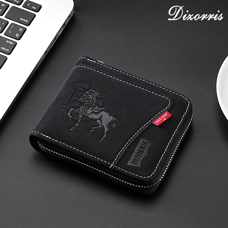 🔥🔥【🔥【Zadnji dan - 50% popusta】】Novi i elegantni muški kratki novčanik s patentnim zatvaračem u retro stilu.