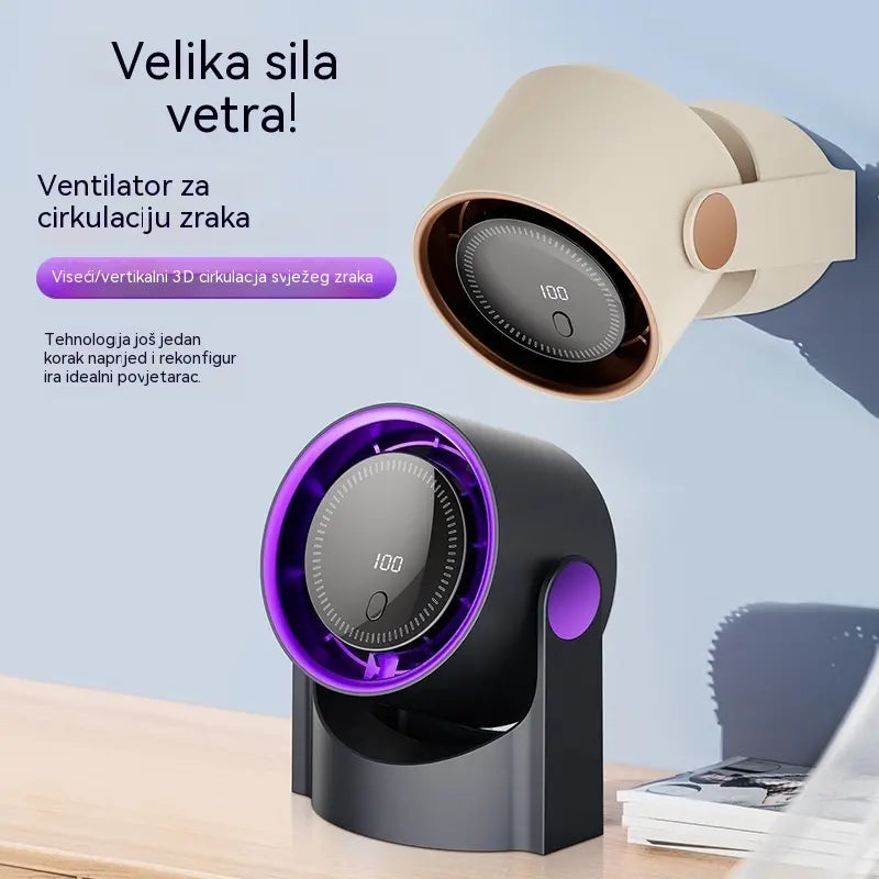 🧊🍃Novi stolni ventilator bez lopatica u obliku turbine (montaža na zid)