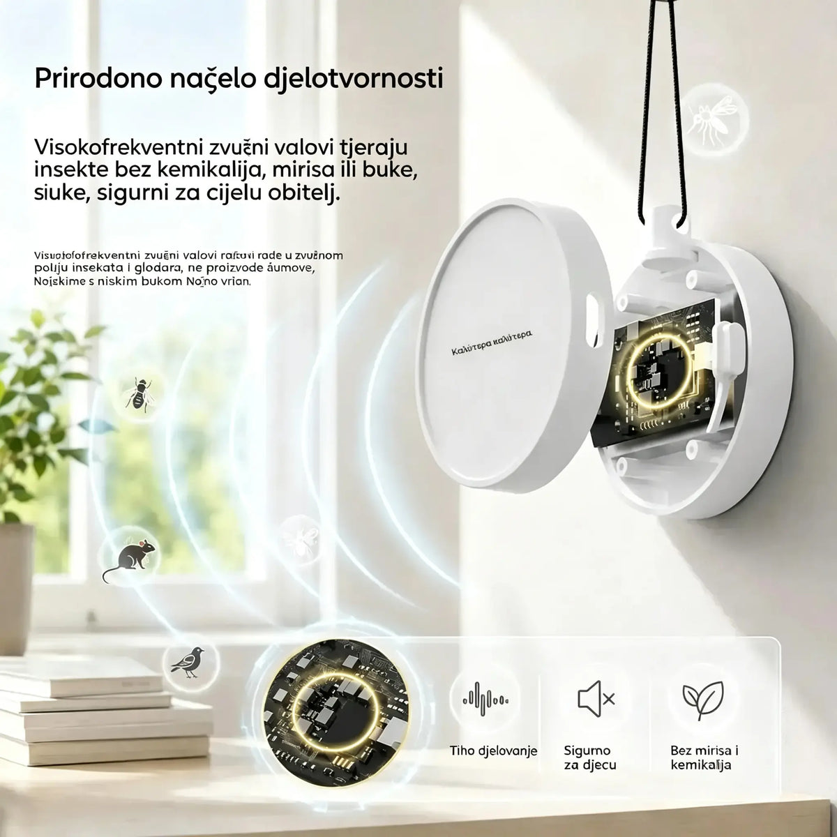 🔥【2 komada za 26 eura】🐦 Prijenosni ultrazvučni repelent za ptice | Automatski repelent za golubove, idealan za balkone, vrtove i vanjske prostore