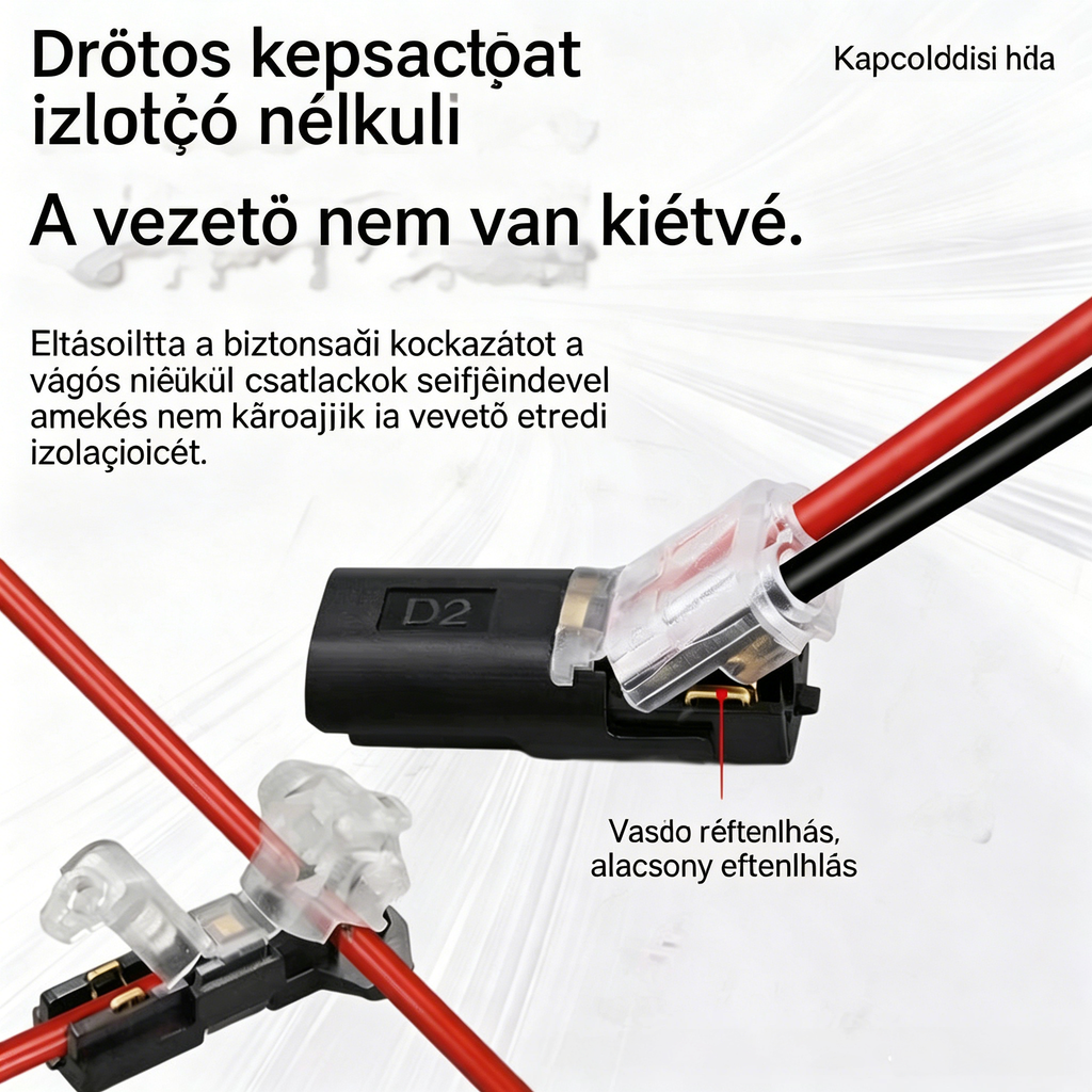 🔥50% kedvezmény【1000 darab raktáron】⚡️Csupaszodásmentes kábelcsatlakozó, reteszelő csattal, biztonságos zárral és csúszásgátló bevonattal