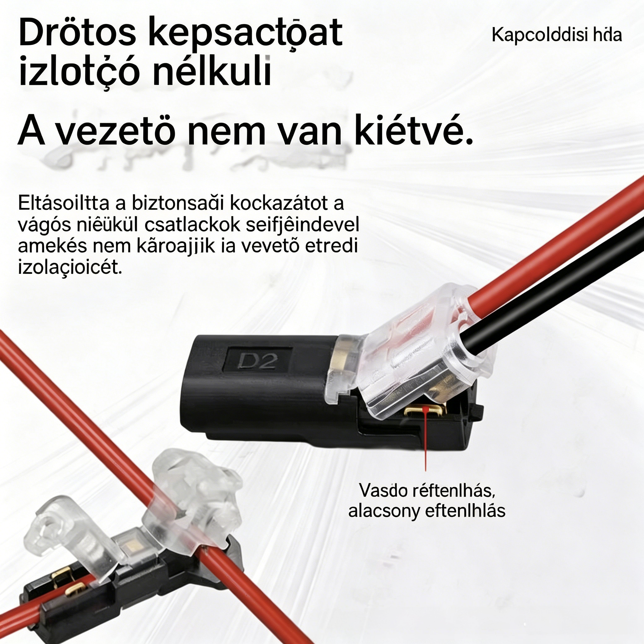 🔥50% kedvezmény【1000 darab raktáron】⚡️Csupaszodásmentes kábelcsatlakozó, reteszelő csattal, biztonságos zárral és csúszásgátló bevonattal