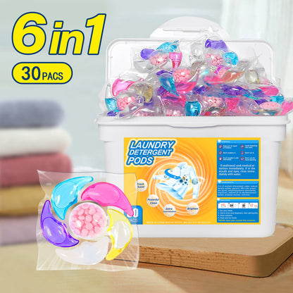 ✨👚【60 kosov】✨ Zelo velike dišeče kroglice za pranje perila 6 v 1 za odstranjevanje madežev in puščanje vonja, glajenje ter odstranjevanje pršic in bakterij