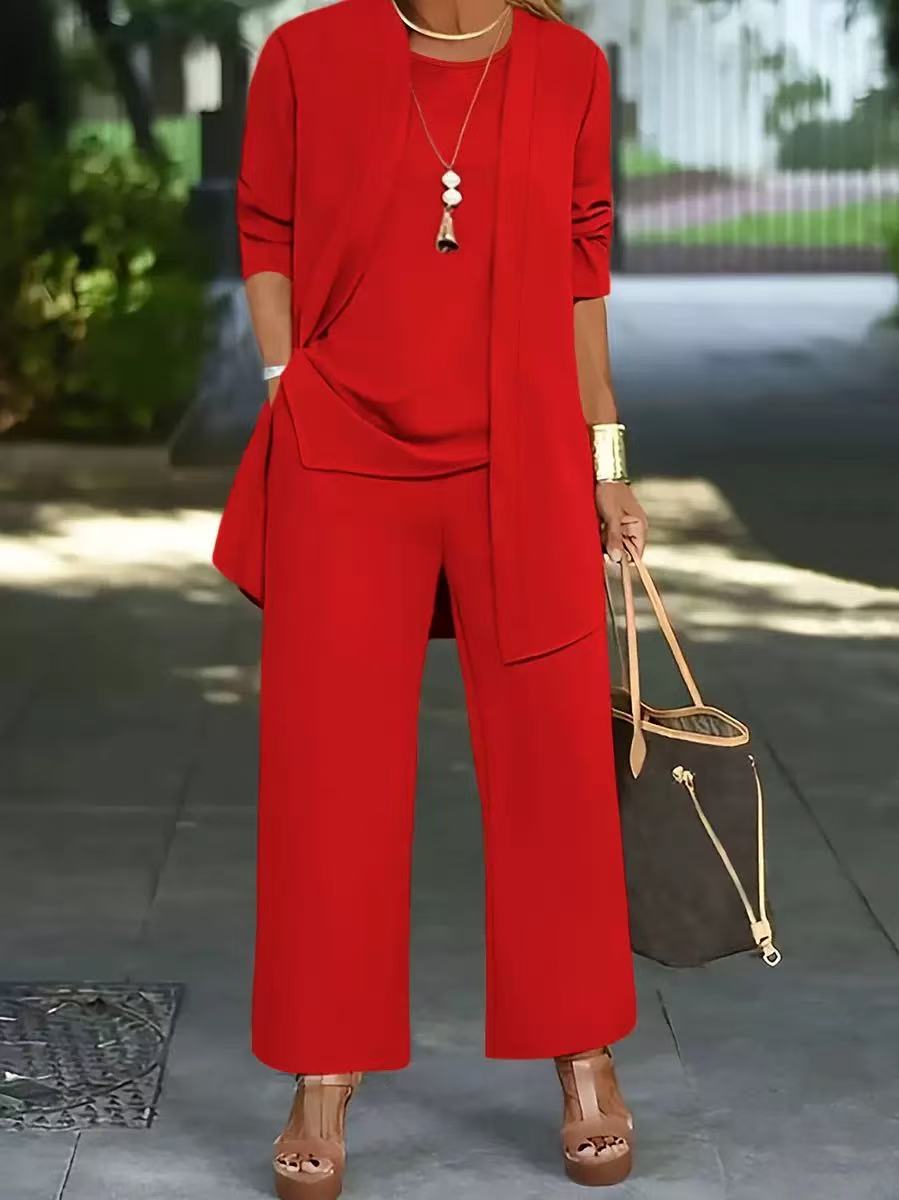 🧥【S-5XL】 Limitovaná ponuka: 50% zľava na elegantnú dámsku trojdielnu súpravu voľného strihu🍂