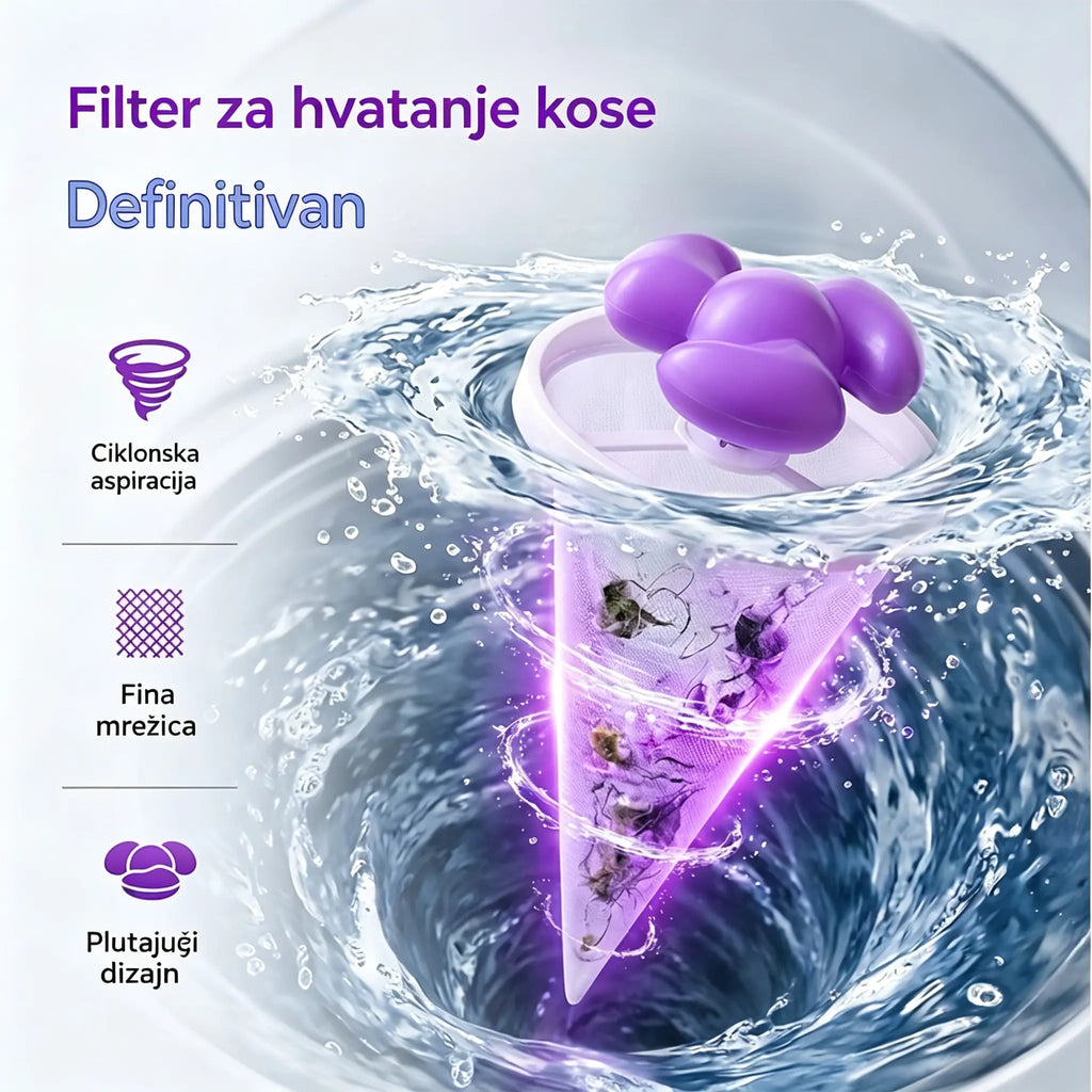 🌀6 komada ✨ Plutajući filter za perilicu rublja – Hvata vlakna, kosu i dlaku kućnih ljubimaca u svakom pranju 🧺