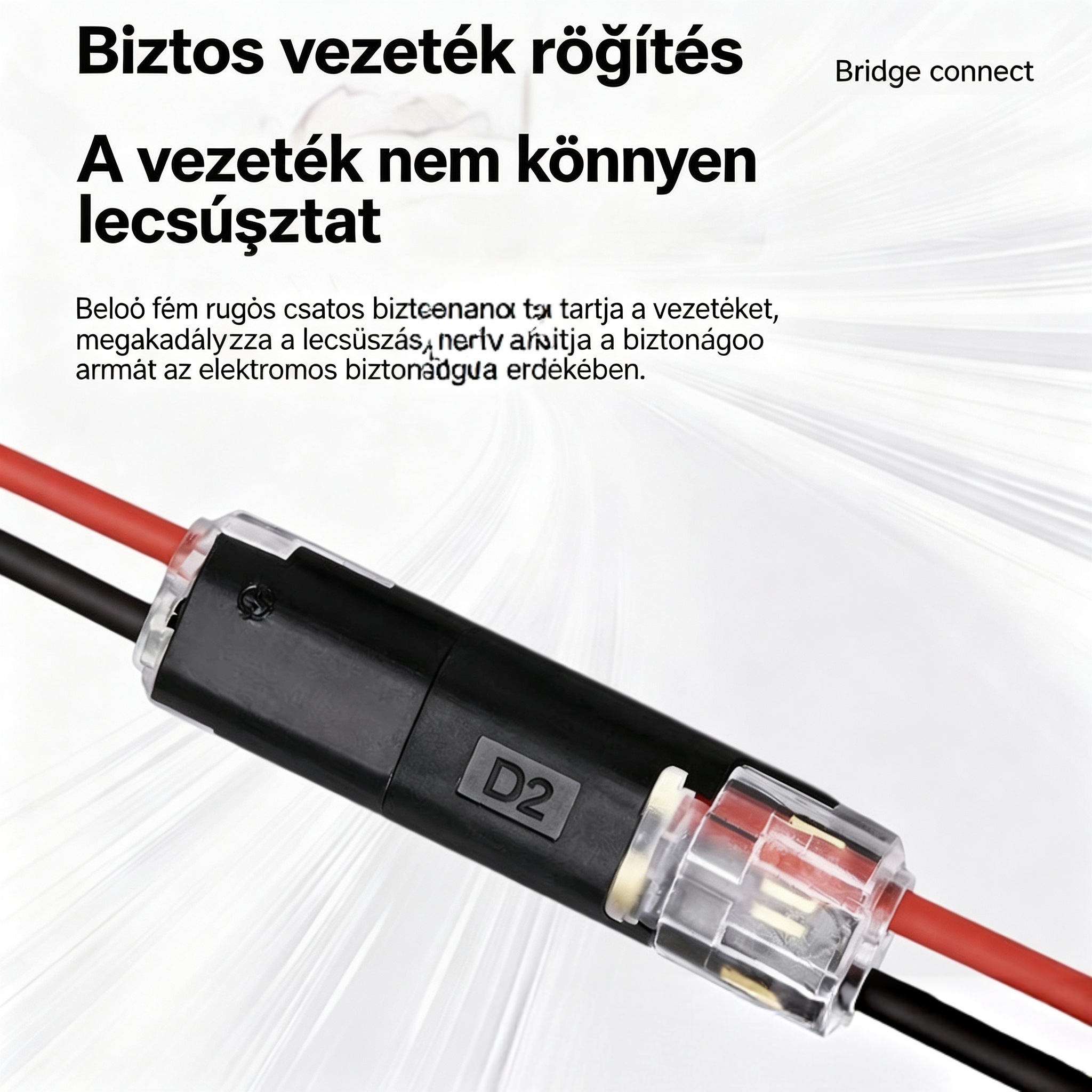 🔥50% kedvezmény【1000 darab raktáron】⚡️Csupaszodásmentes kábelcsatlakozó, reteszelő csattal, biztonságos zárral és csúszásgátló bevonattal