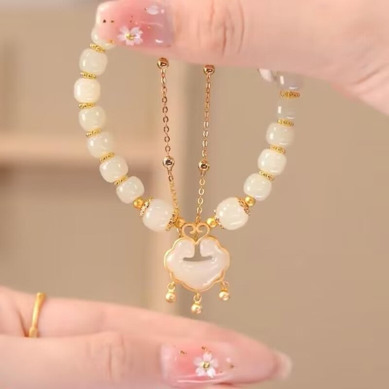 ✨【Kúpte jeden a dostanete jeden zadarmo】Nový náramok z nefritu Hetian zo 14K zlata