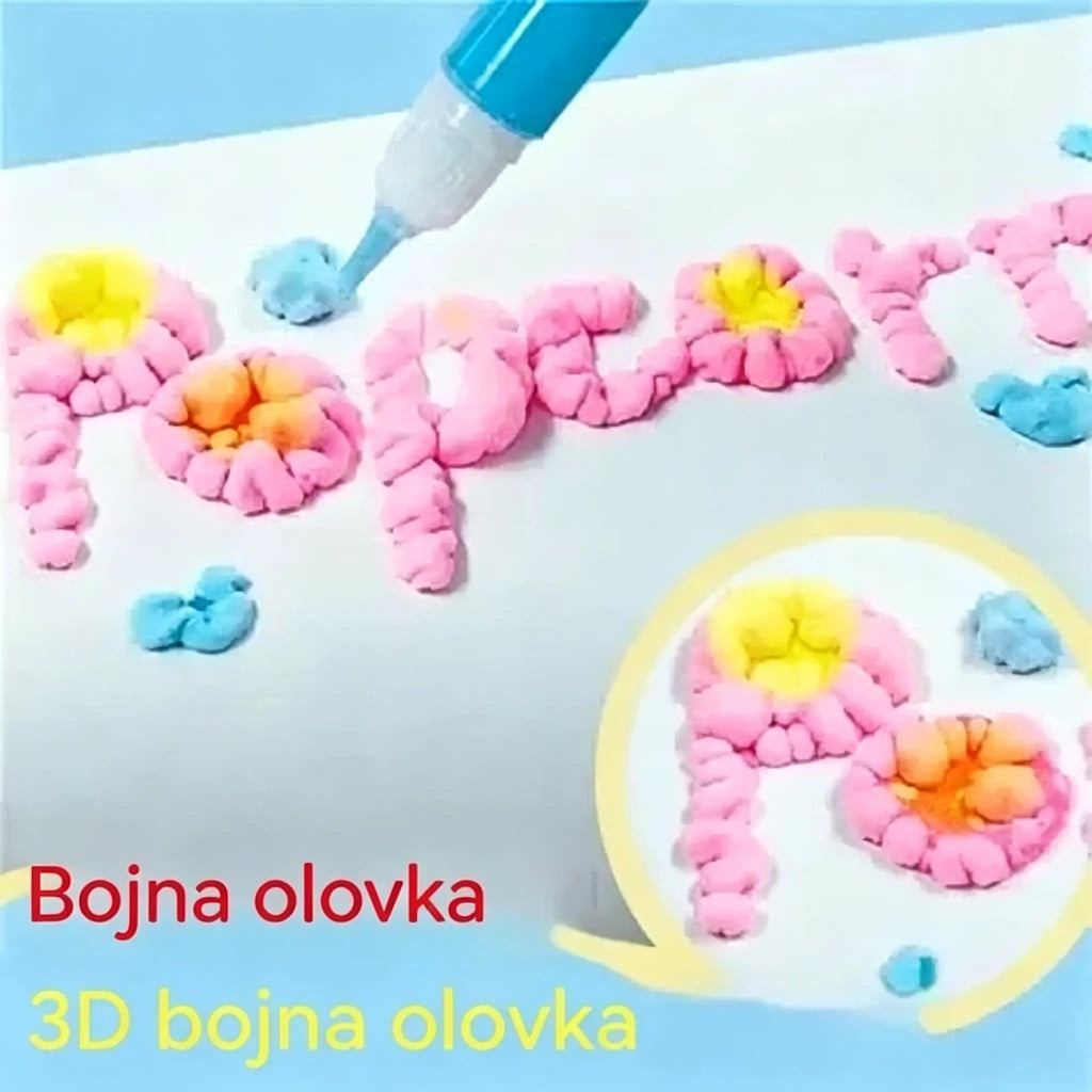 🎁【Kupite 1, dobijte 1 gratis】3D olovka za ispis za djecu: Crtanje mjehurića u stilu kokica (uradi sam)
