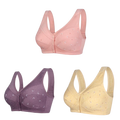 ✨【1+2 ingyen】💞[40–105 kg] Elegáns, elöl gombos pamut melltartó középkorú hölgyeknek🎉49% KEDVEZMÉNY