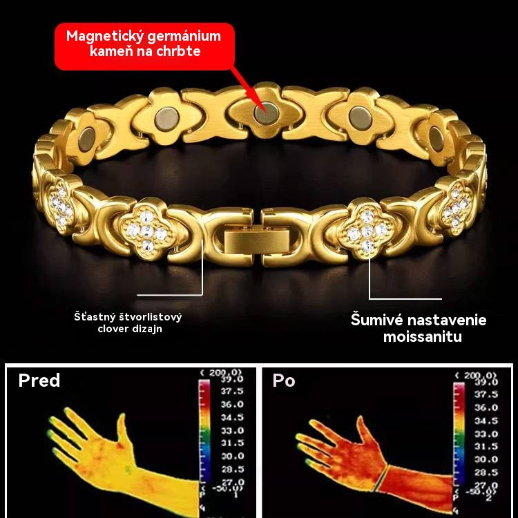 Magnetický náramek Clover Diamond – Objevte své tajemství pro zmírnění stresu a zlepšení magnetického zdraví