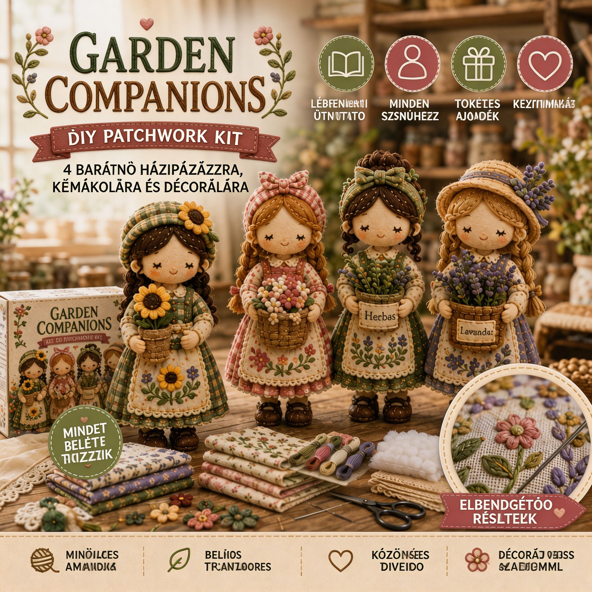 🎁Utolsó nap: Használd ki az 50% kedvezményt! 🧵Patchwork miniatűr készlet a Miniature World sorozatból.