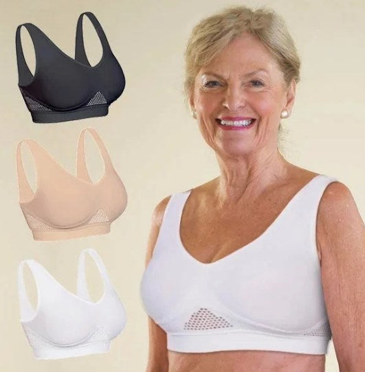 😍【2 kusy za 23€】Bezšvová podprsenka pre plné veľkosti ❤️ Priedušná, chladivá a pohodlná 【40–120 kg】