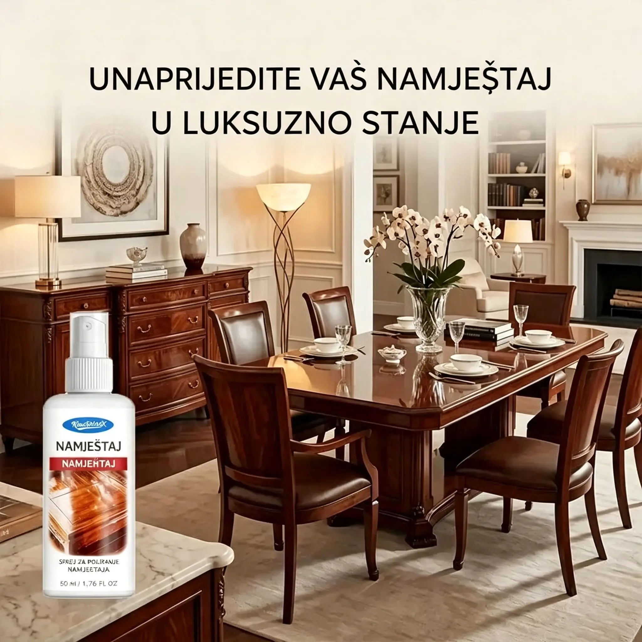 【Kupite 1, dobijte 1 gratis】🪑 ✨ Sredstvo za poliranje namještaja visokog sjaja obnavlja drvo i vinil u sekundama.