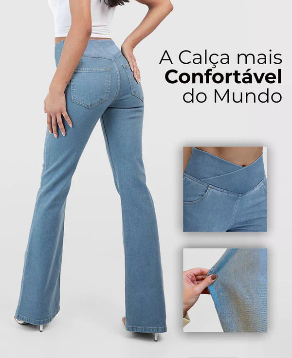 👖✨【XS-4XL】 Úzké rozšířené džíny s vysokým pasem na tvarování zadečku
