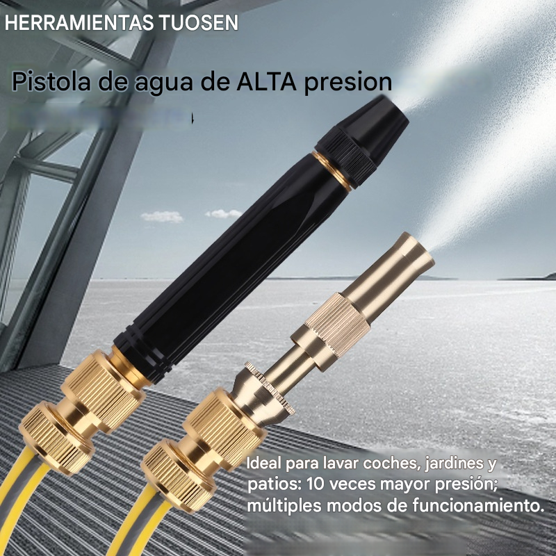 🚿[Set od 2 dijela]💧 Vodeni pištolj visokog tlaka: Pranje automobila, vrt, 10 puta veći tlak, više načina rada ⚡