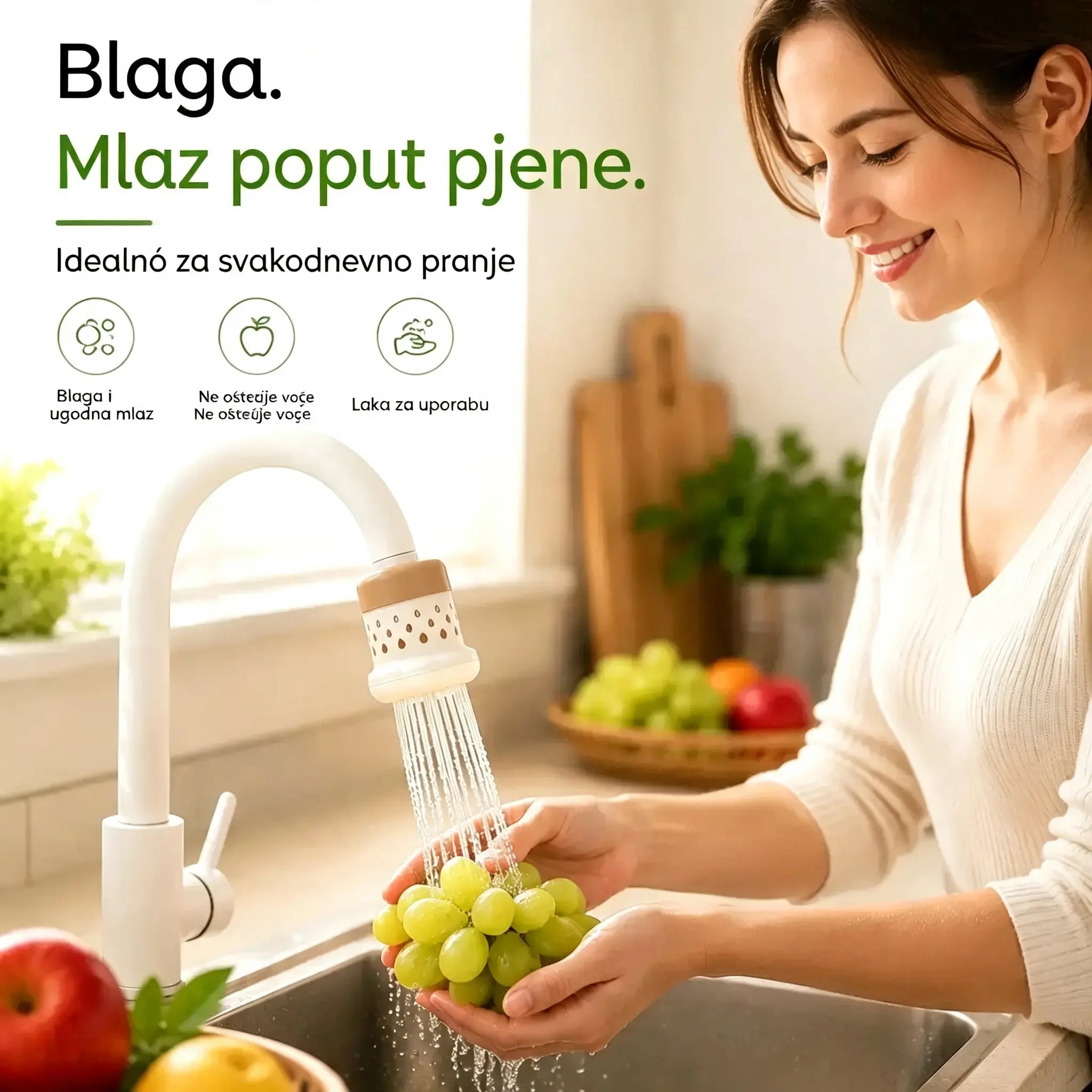 💦 Filter za slavinu bez prskanja -360° – Uštedite vodu i perite bolje