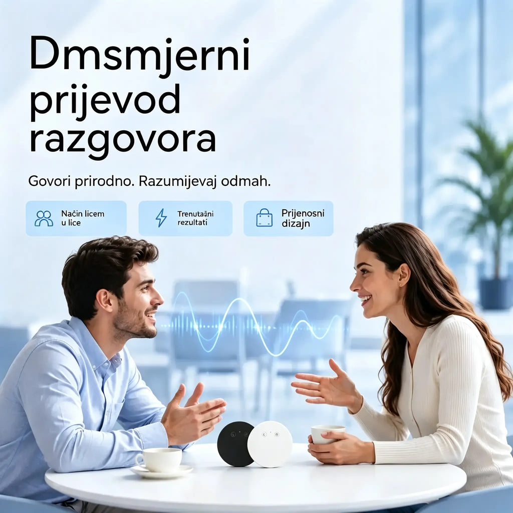 Uređaj za prevođenje jezika s umjetnom inteligencijom – dvosmjerni glasovni prevoditelj u stvarnom vremenu koji podržava više jezika.