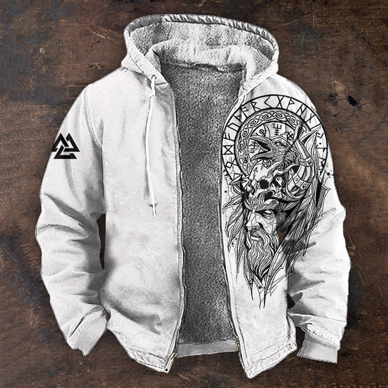 🔥Горещи продажби🔥🧥【S-5XL】Нова мъжка блуза с качулка и цип, ретро, с триизмерна дигитална печат