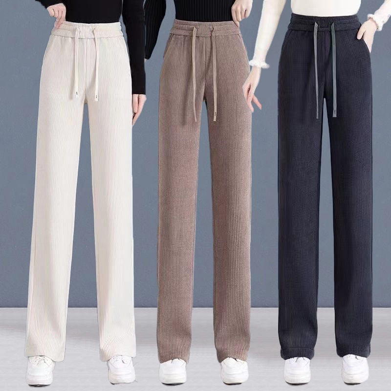 🔥【Kupite eno, dobite eno brezplačno】👖【40–110 kg】✅Nove žametne hlače s širokimi hlačnicami, zelo udobne za nošenje.