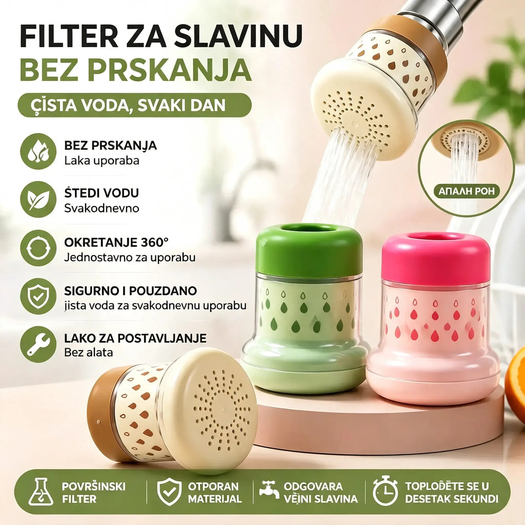💦 Filter za slavinu bez prskanja -360° – Uštedite vodu i perite bolje