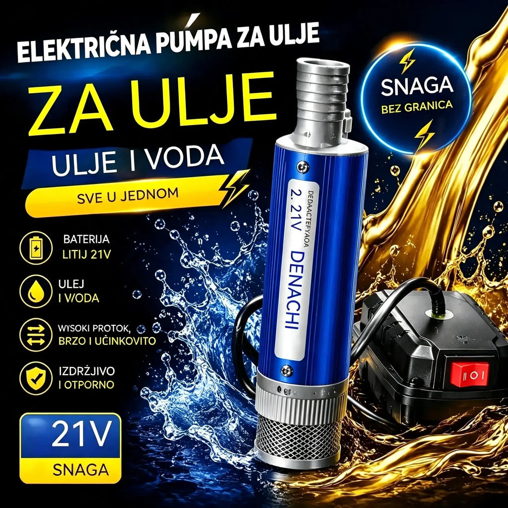 【Električna pumpa za ulje】Nova Denaqi 21V litijeva baterijska pumpa za ulje, pumpa za ulje i vodu s dvostrukom namjenom, litijeva baterija