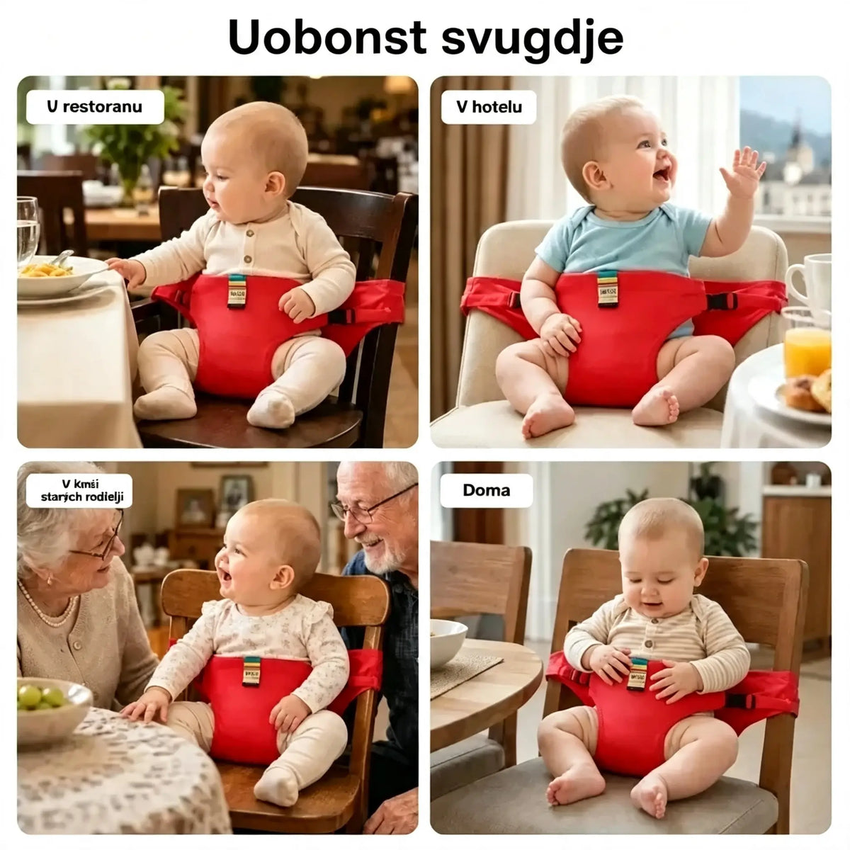 👶 Neizostavan proizvod za hranjenje djece u pokretu! Sigurnosni pojas za prijenosnu visoku stolicu, spreman za korištenje jednim klikom, sa zaštitom od pada! ✨🎒