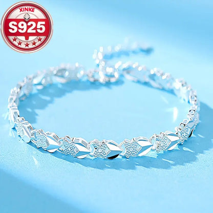 🎁【Ograničena ponuda – Kupi 1, dobiješ 1 gratis!】💖🍀Nova moderna ženska narukvica od srebra 925 s djetelinom s četiri lista