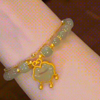✨【Kúpte jeden a dostanete jeden zadarmo】Nový náramok z nefritu Hetian zo 14K zlata