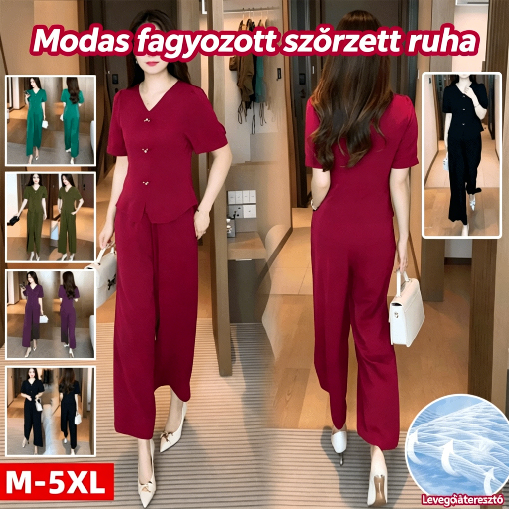 🌸【Kettőt az egy áráért】Új, divatos szabadidőruha-szett, kiváló esésű selyemszövetből
