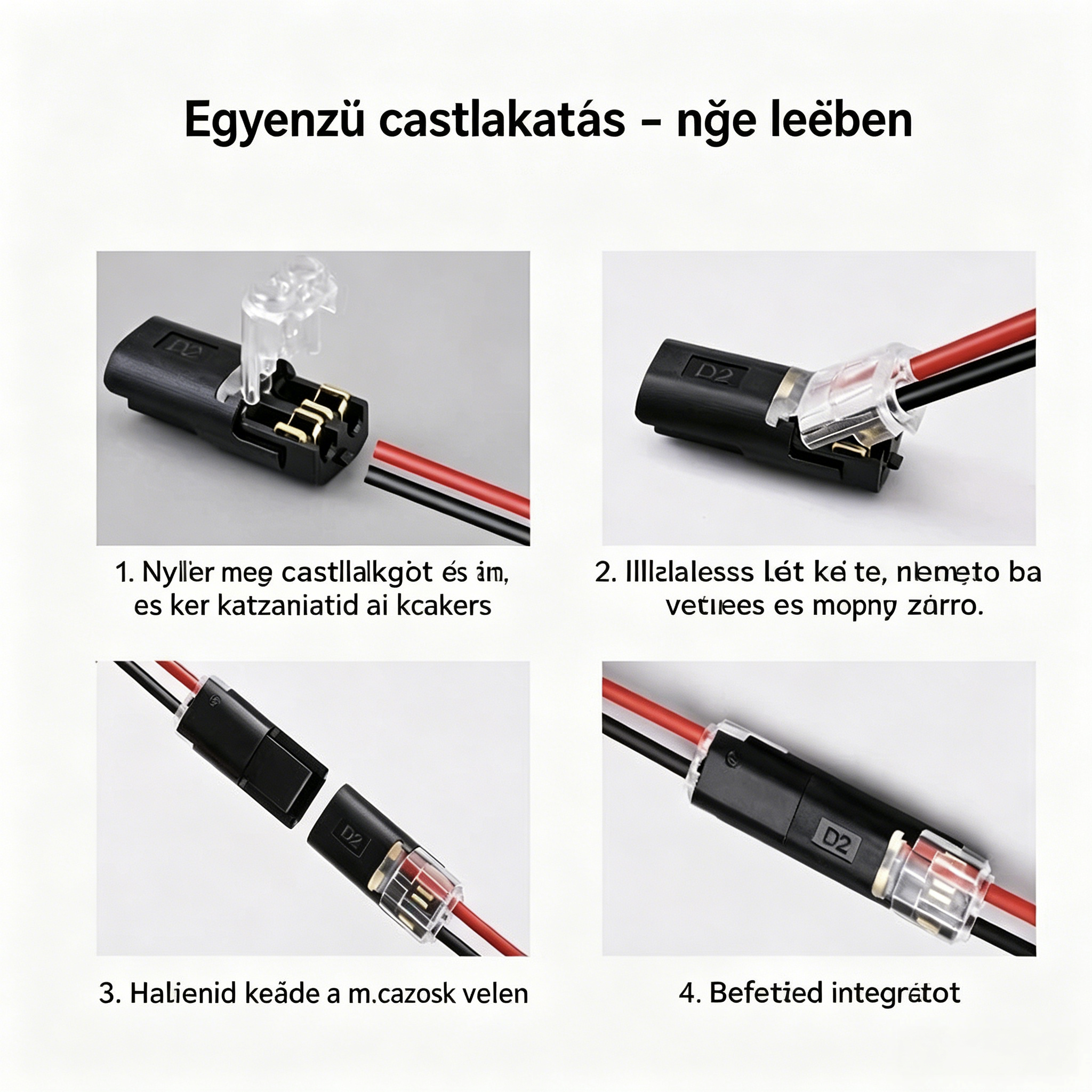 🔥50% kedvezmény【1000 darab raktáron】⚡️Csupaszodásmentes kábelcsatlakozó, reteszelő csattal, biztonságos zárral és csúszásgátló bevonattal