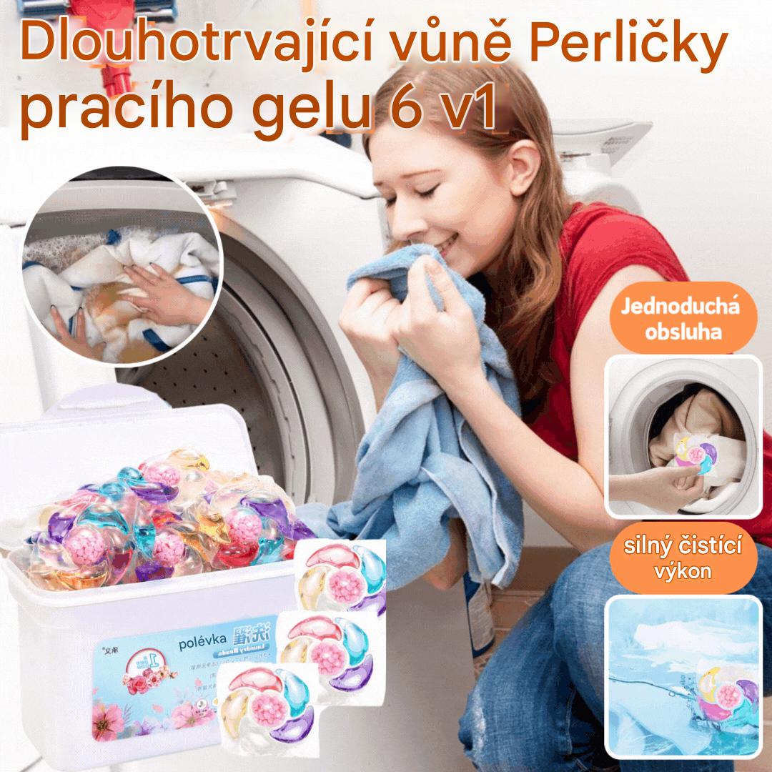 ✨👚【100 kusů】✨Extra velký kbelík 6v1 vonné perličky na prádlo odstraňují skvrny a zanechávají vůni, hladce likvidují roztoče a bakterie