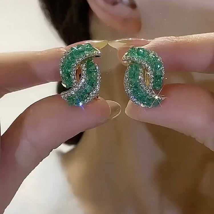 🏆Compra 1 y llévate 1 gratis✨Elegantes aretes de oro con diamantes brillantes
