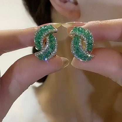 🏆Compre 1 y obtenga 1 gratis✨Elegantes aretes de oro con diamantes brillantes